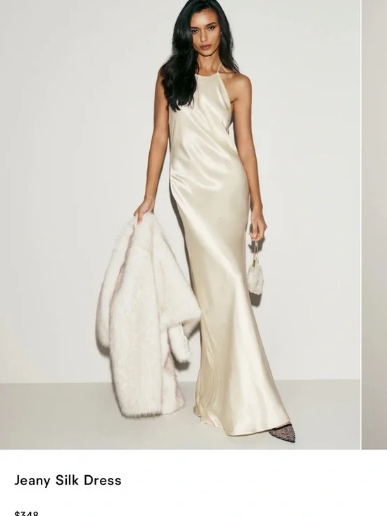 Reformation Jeany Silk Dress Ivory - Size S - Picture 1 of 2